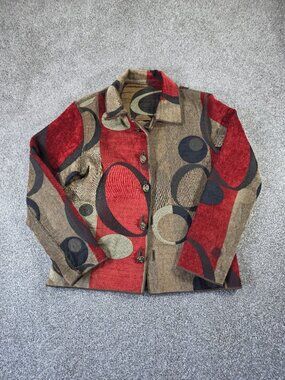 Winding River Reversible Women's Boho Multi Tapestry Jacket Size M